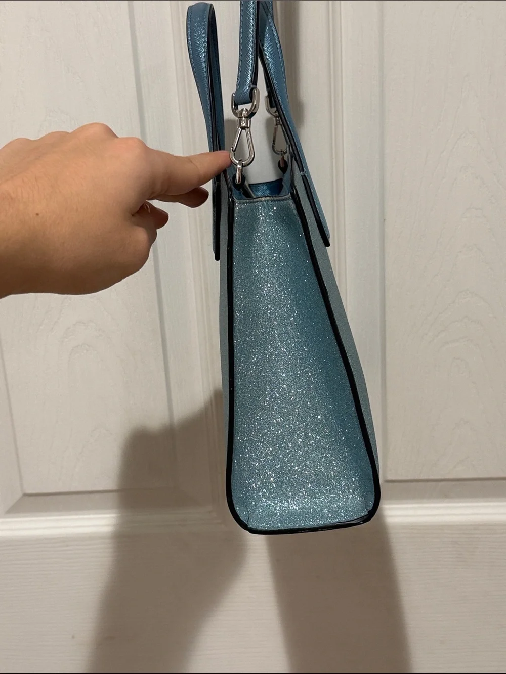 kate spade Glitter Top-Handle Satchel in Light Blue